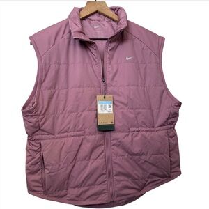 Nike Pink mauve Vest therma-fit swift size medium